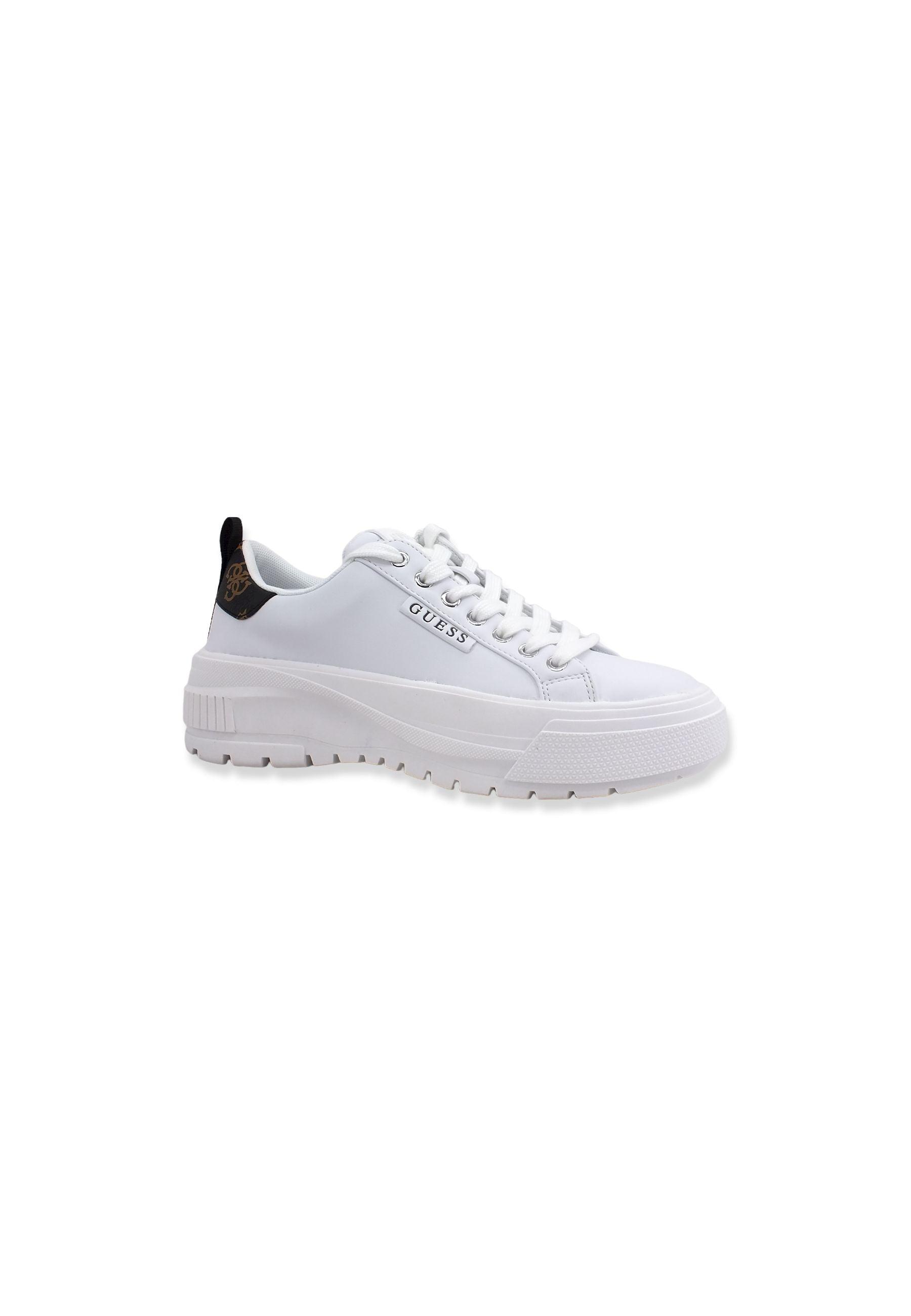 GUESS Sneaker Donna White Brown FL8ED2SMA12 - Sandrini Calzature e Abbigliamento
