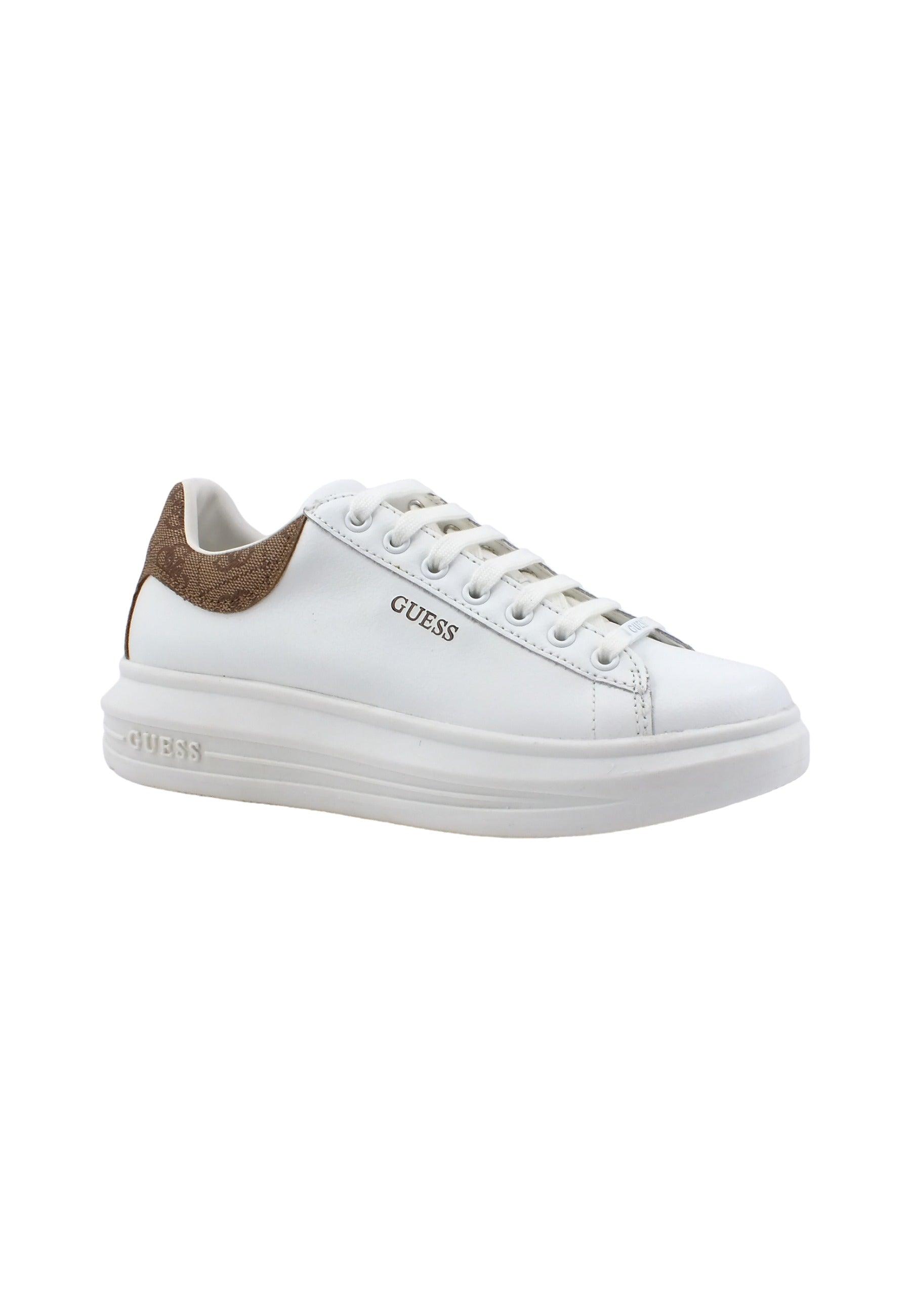 GUESS Sneaker Donna White Brown Ocra FL7VIBLEA12 - Sandrini Calzature e Abbigliamento