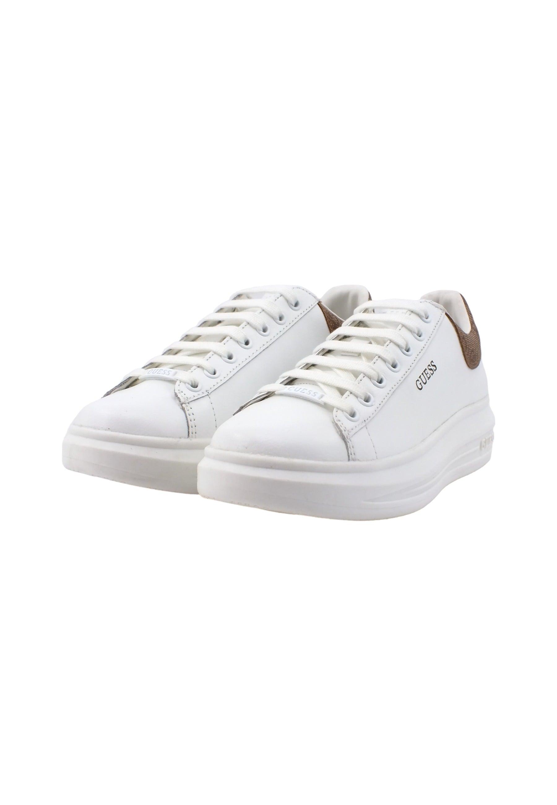 GUESS Sneaker Donna White Brown Ocra FL7VIBLEA12 - Sandrini Calzature e Abbigliamento