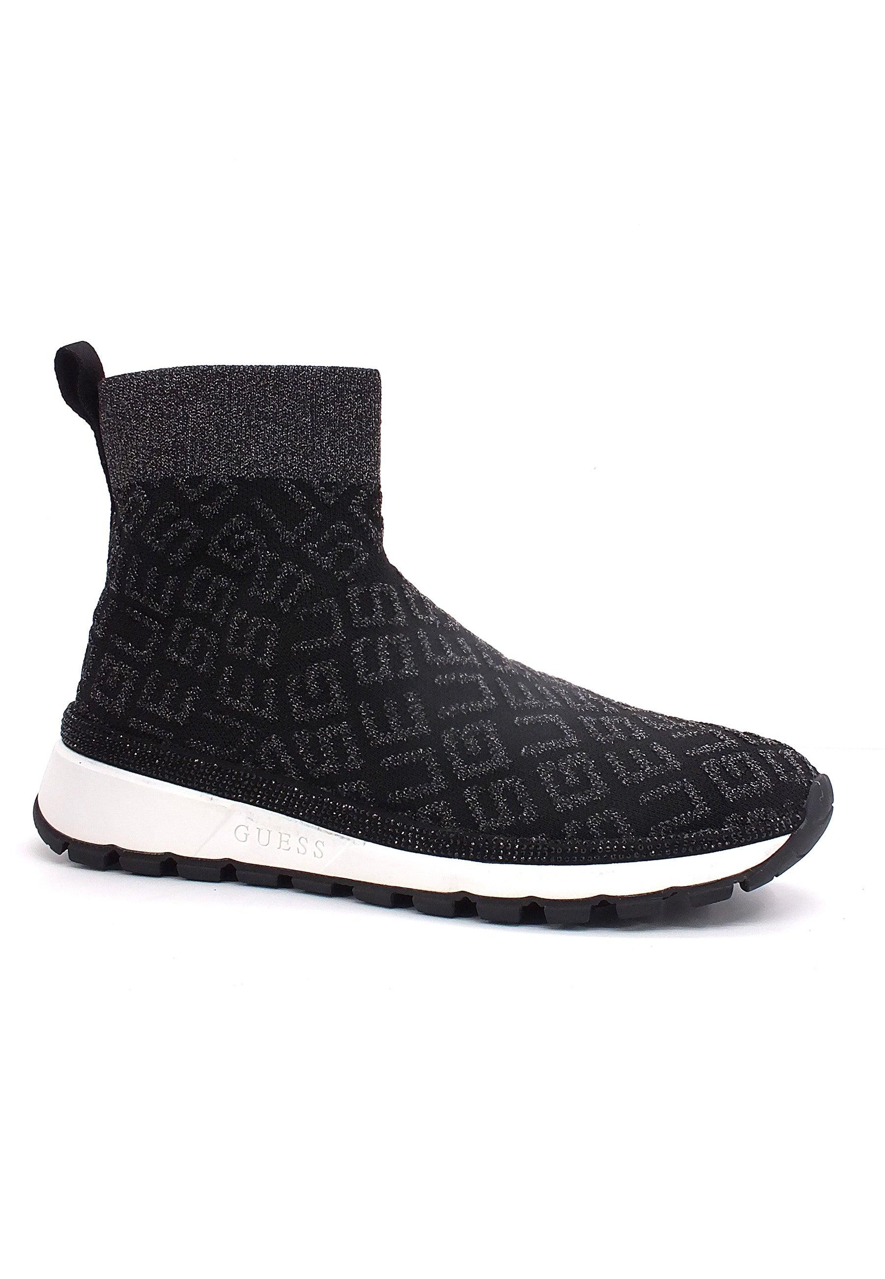 GUESS Sneaker Elastic Sock Donna Glitter Black FL8ZYLFAL12 - Sandrini Calzature e Abbigliamento