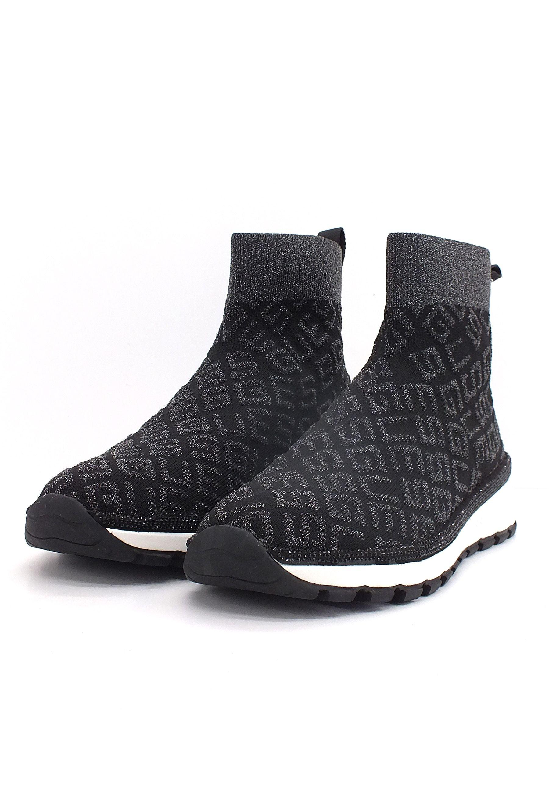 GUESS Sneaker Elastic Sock Donna Glitter Black FL8ZYLFAL12 - Sandrini Calzature e Abbigliamento