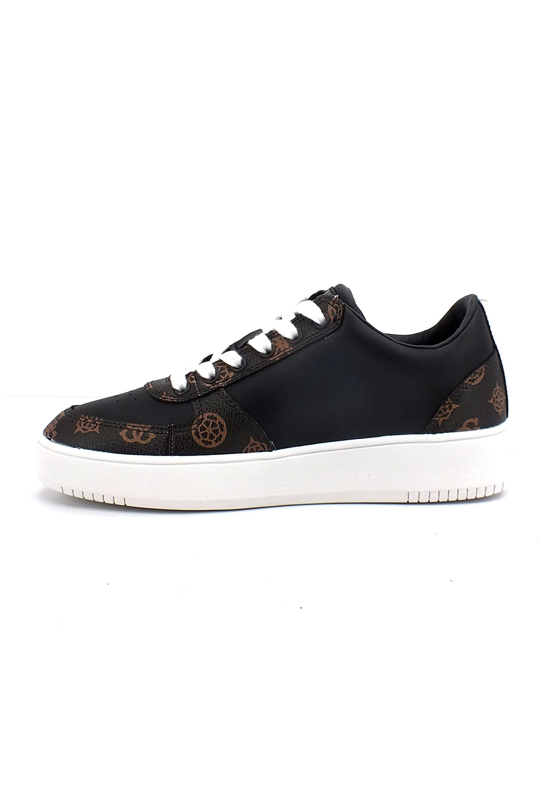 GUESS Sneaker Loghi Donna Black Brown FL8SIDFAL12 - Sandrini Calzature e Abbigliamento