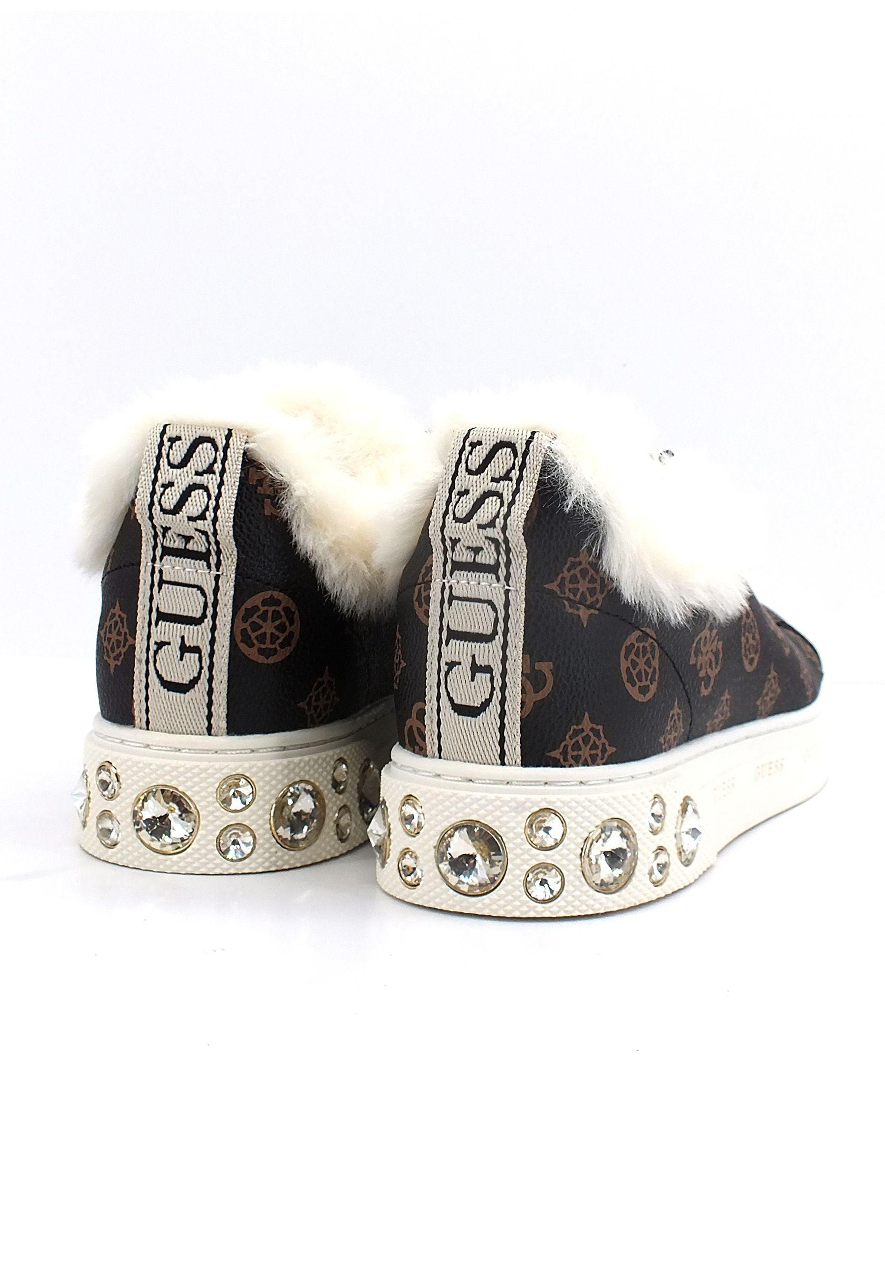 GUESS Sneaker Pelo Donna Brown Ochra FL8RV5FAL12 - Sandrini Calzature e Abbigliamento