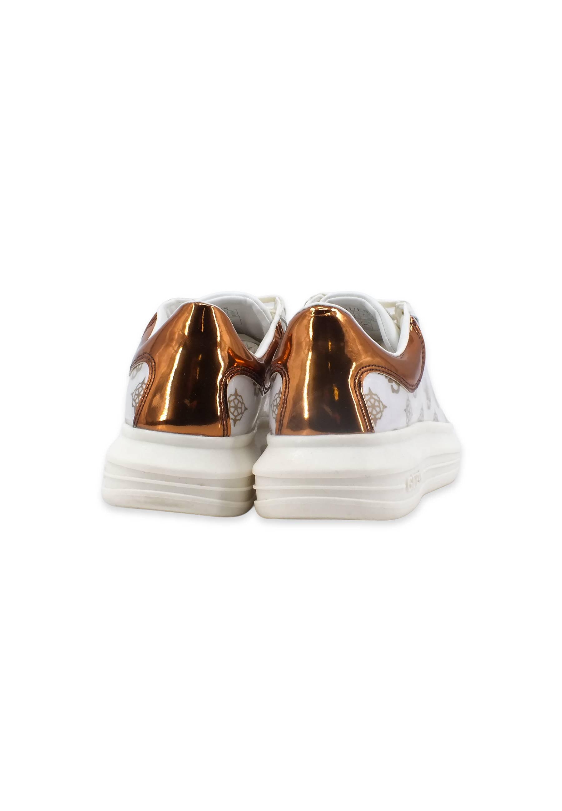 GUESS Sneaker Platform Donna White Brown FL5VIBFAB12 - Sandrini Calzature e Abbigliamento