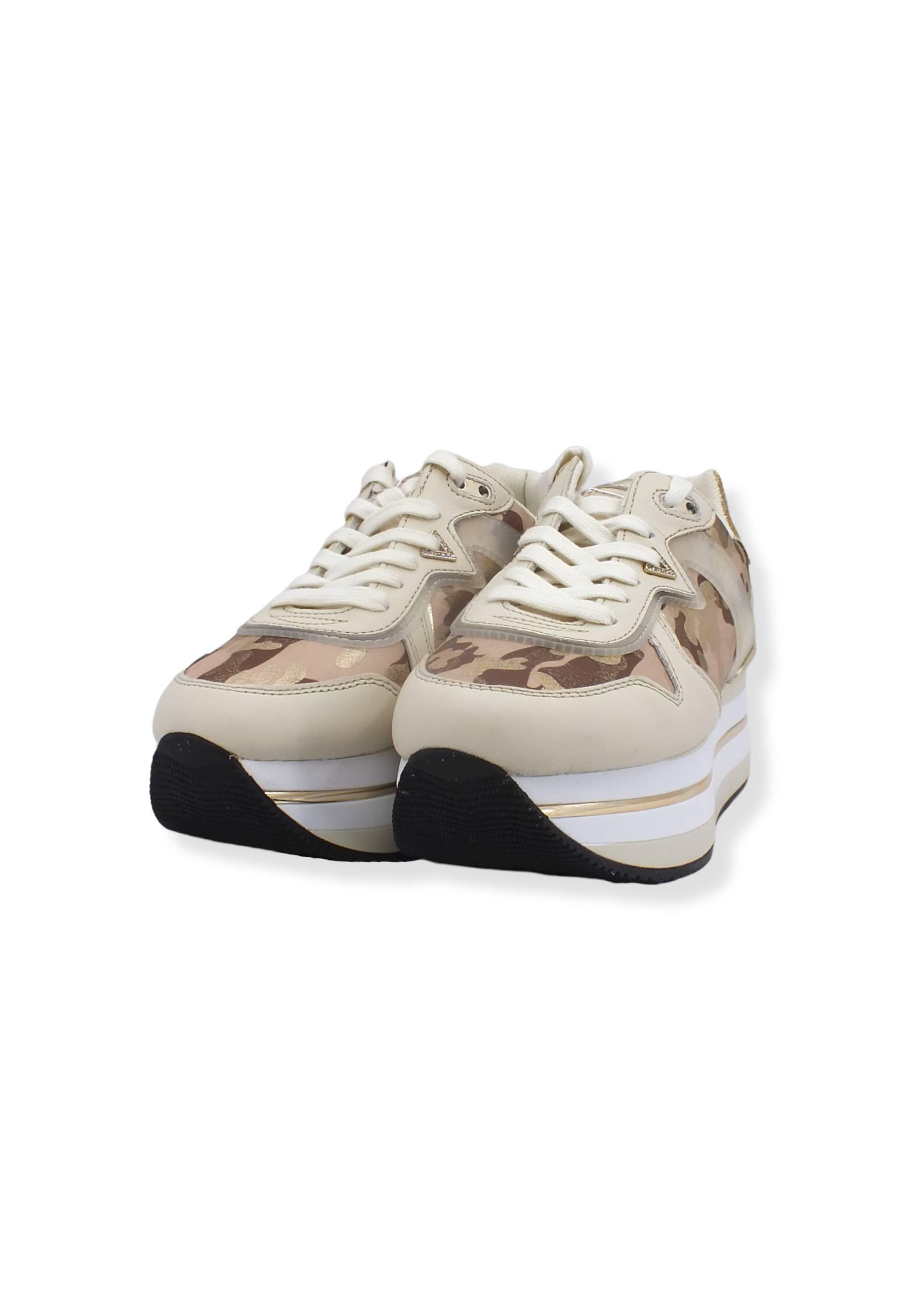 GUESS Sneaker Running Platform Loghi Donna Beige Camouflage FL7HRNFAP12 - Sandrini Calzature e Abbigliamento