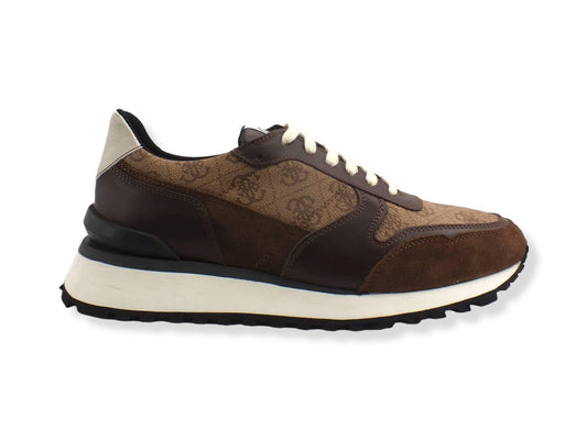 GUESS Sneaker Running Suede Beige Brown Uomo FM7VARELE12 - Sandrini Calzature e Abbigliamento