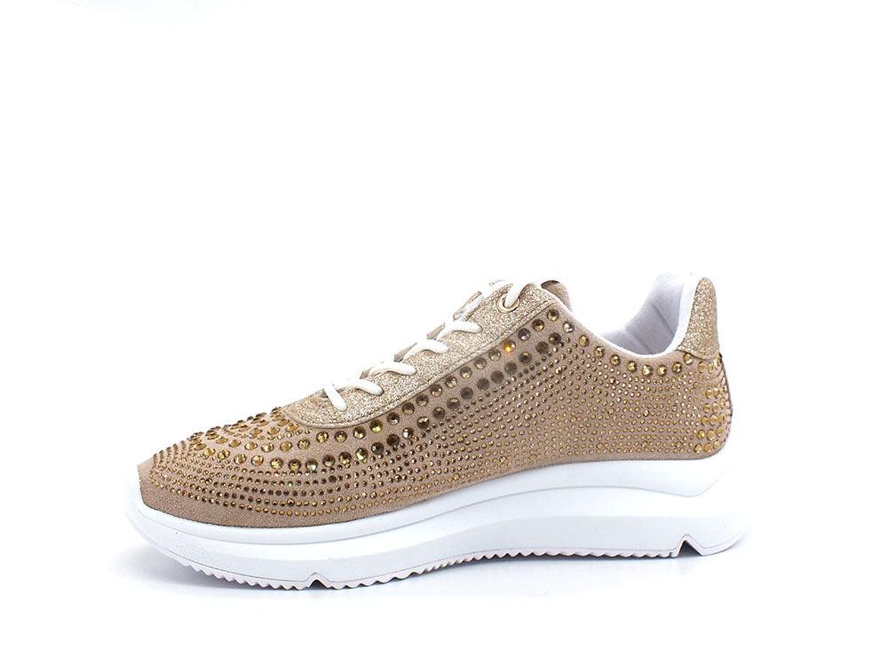 GUESS Sneaker Strass Logo Retro Gold FL6DGZFAB12 - Sandrini Calzature e Abbigliamento