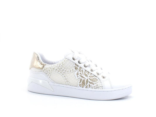 GUESS Sneaker Tex Fiore GLitter White Gold FL5RF2FAB12 - Sandrini Calzature e Abbigliamento