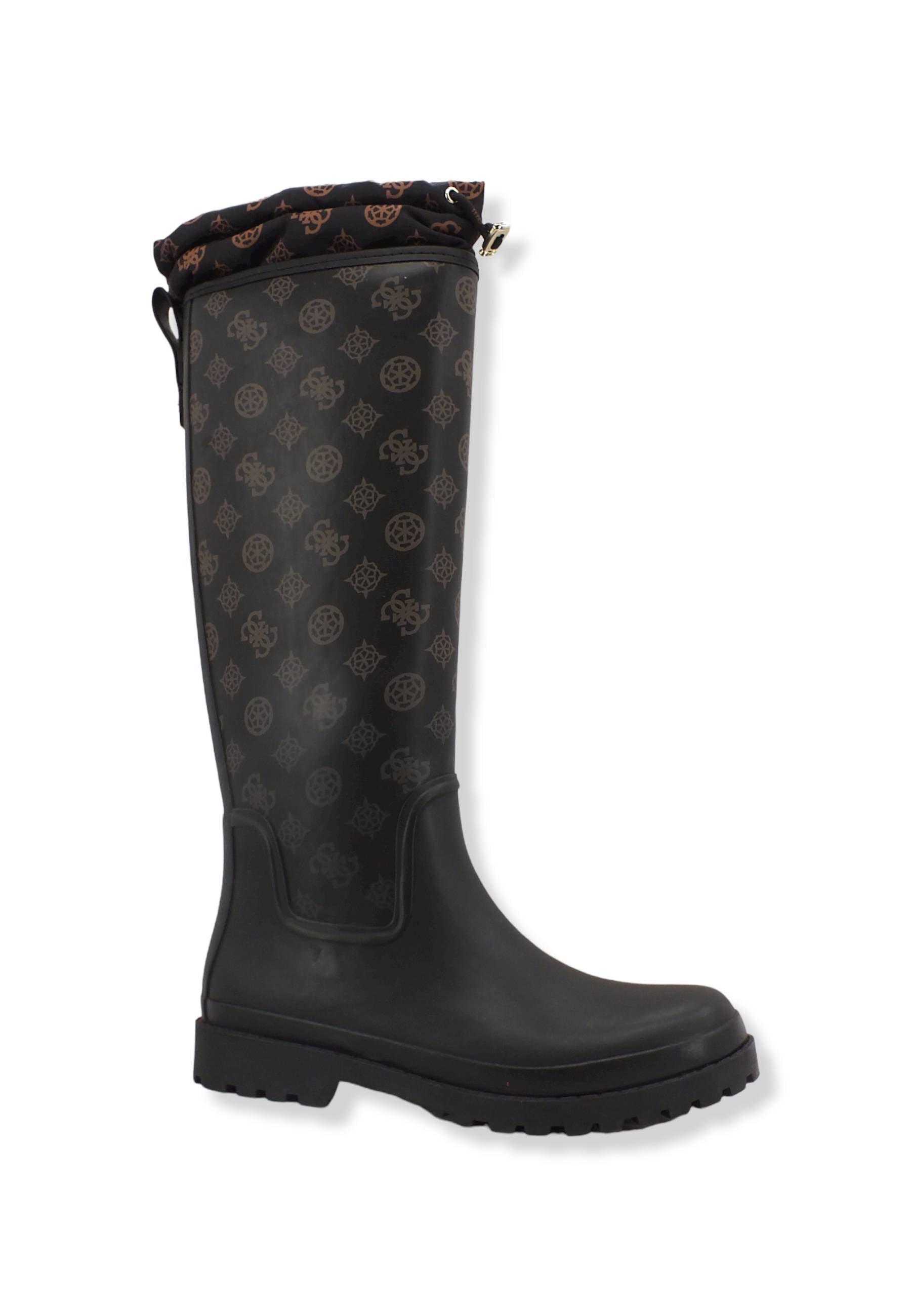 GUESS Stivale Donna Gomma Loghi Brown Ocra FL7REIFAL11 - Sandrini Calzature e Abbigliamento