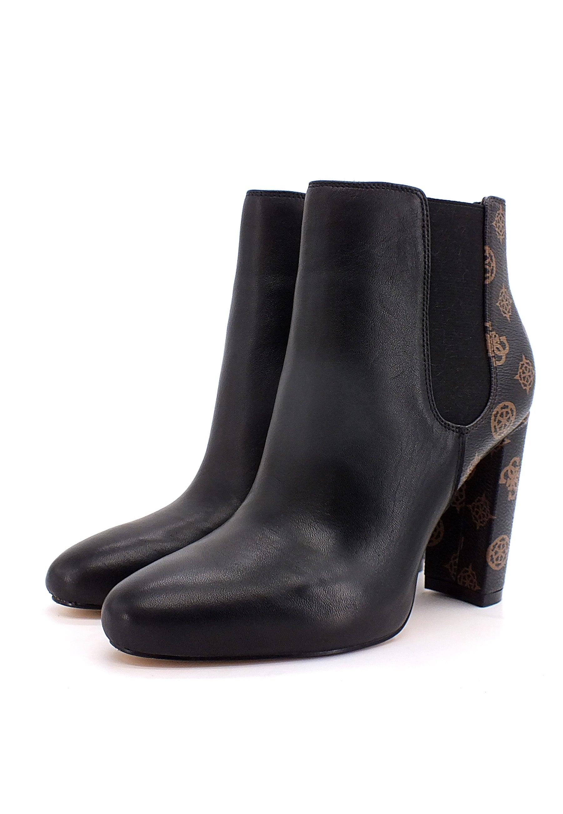 GUESS Stivaletto Tacco Alto Loghi Donna Brown Ocra FL8RICFAL10 - Sandrini Calzature e Abbigliamento