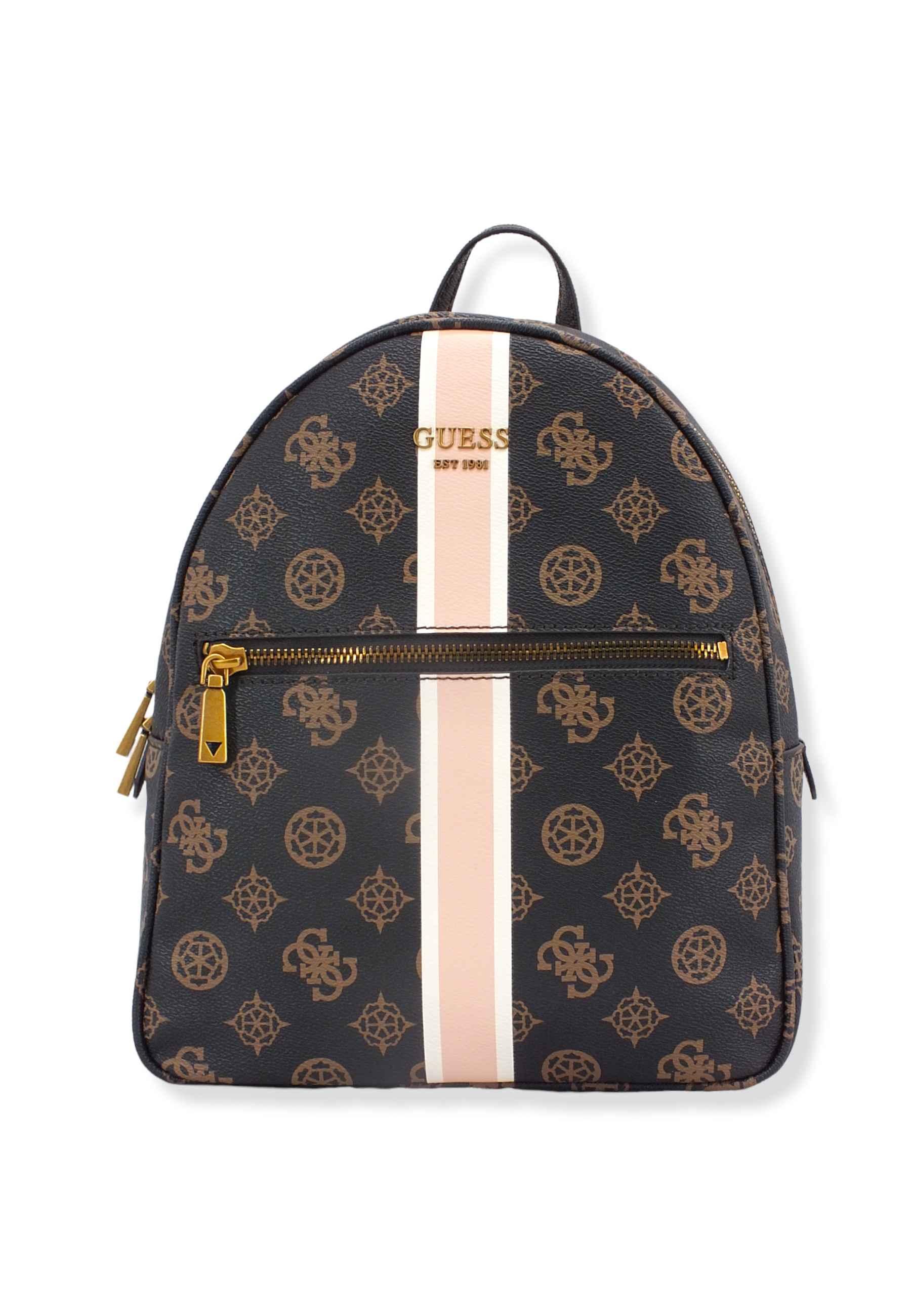 GUESS Zaino Donna Vikky Backpack Marrone Mocha Logo BP699532 - Sandrini Calzature e Abbigliamento
