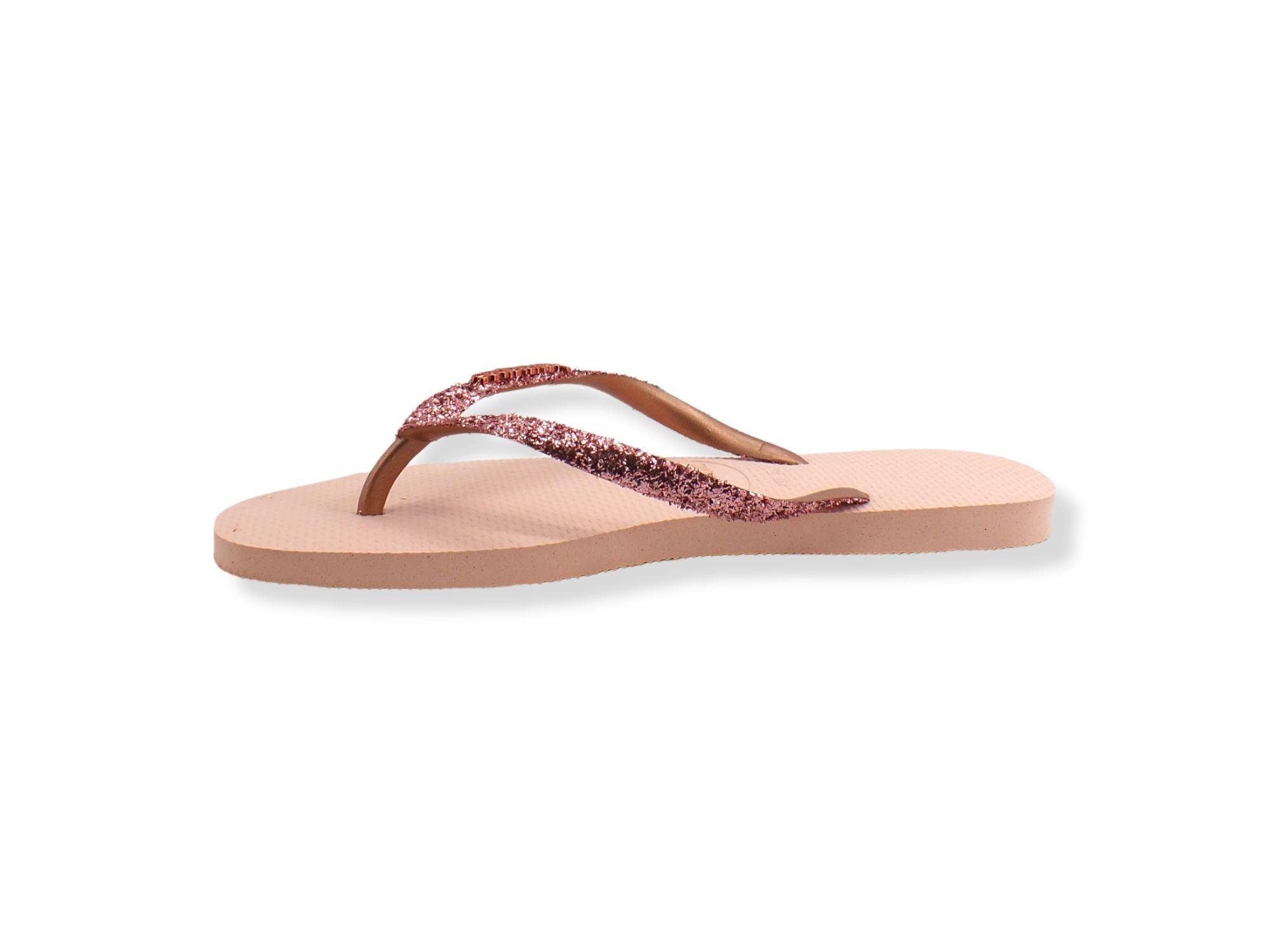 HAVAIANAS Slim Glitter II Infradito Donna Rose Gold 4146975 - Sandrini Calzature e Abbigliamento