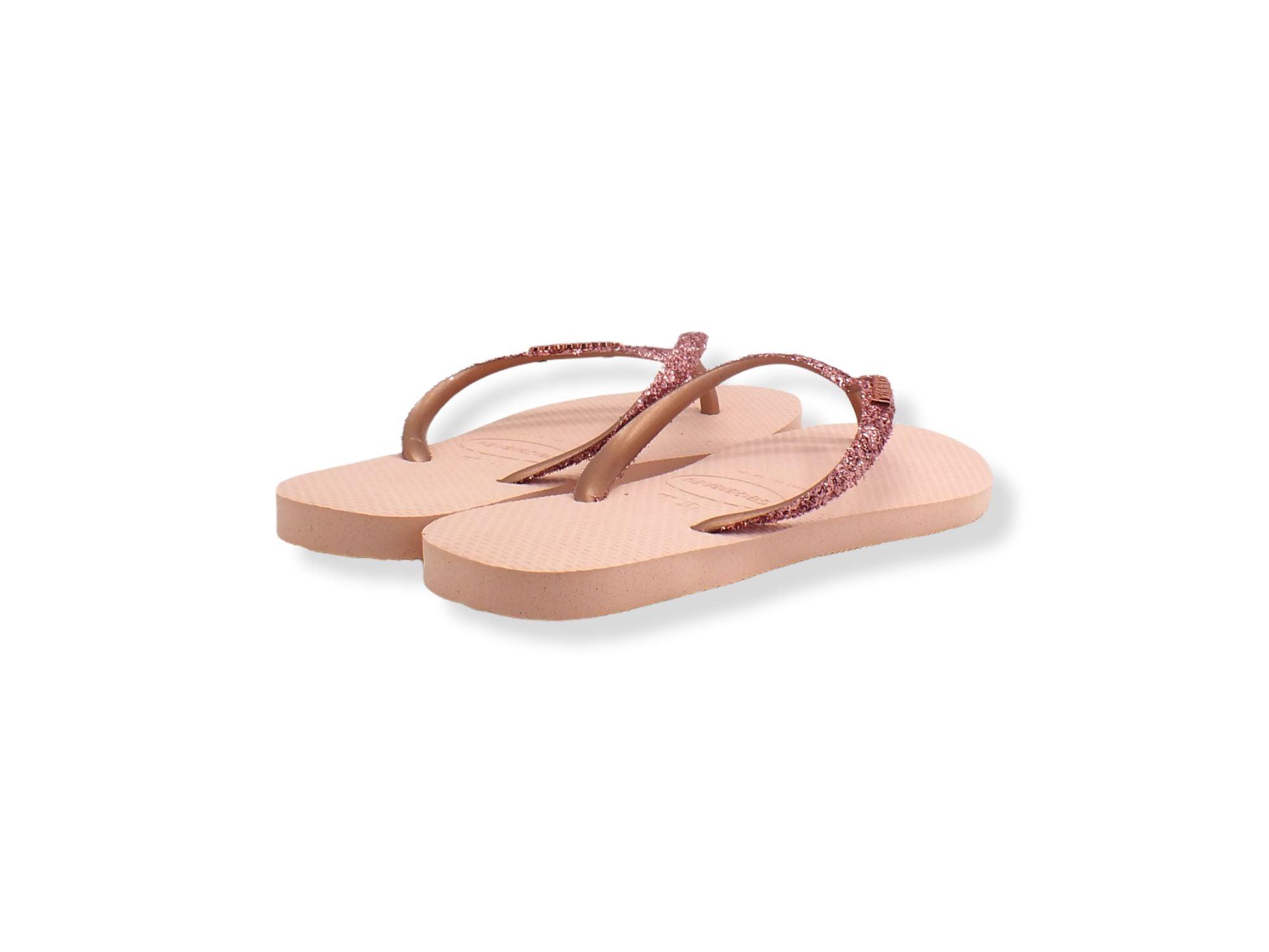 HAVAIANAS Slim Glitter II Infradito Donna Rose Gold 4146975 - Sandrini Calzature e Abbigliamento