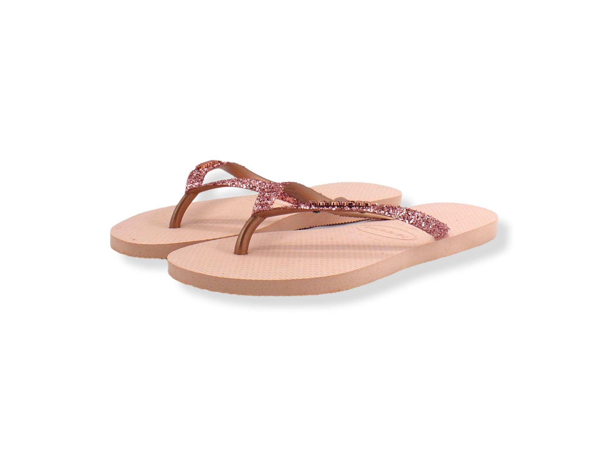 HAVAIANAS Slim Glitter II Infradito Donna Rose Gold 4146975 - Sandrini Calzature e Abbigliamento