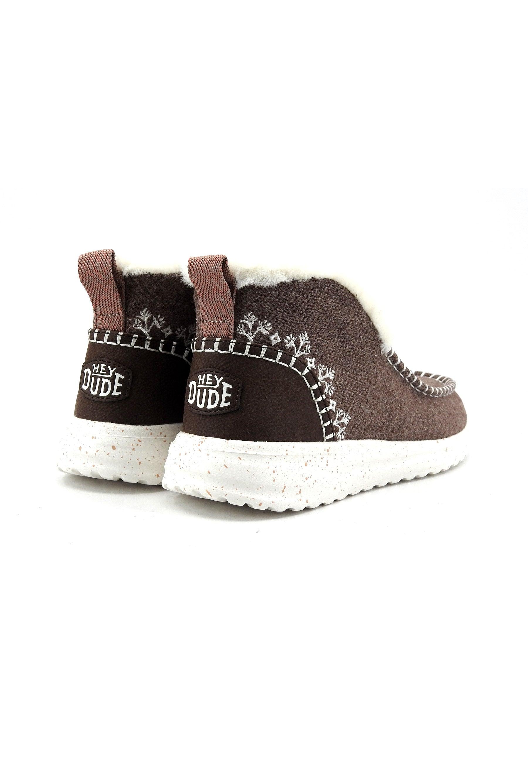 HEY DUDE Denny Stivaletto Polacco Pelo Donna Walnut Marrone 40208-267 - Sandrini Calzature e Abbigliamento