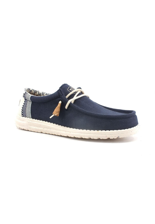 HEY DUDE Wally Break Stitch Sneaker Vela Uomo Navy 40015-410 - Sandrini Calzature e Abbigliamento