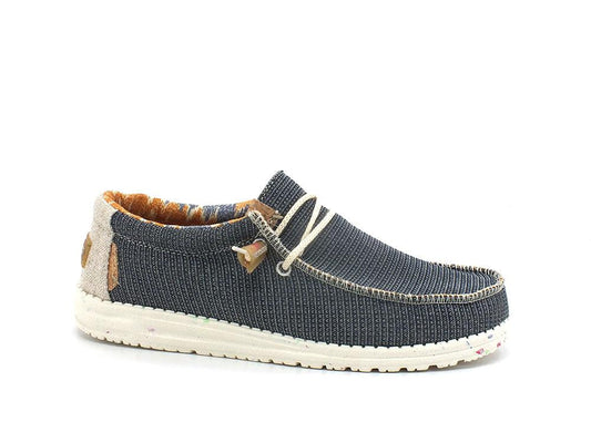 HEY DUDE Wally Eco Scarpa Vela Tex Blu Sox Aegean 112472724 - Sandrini Calzature e Abbigliamento