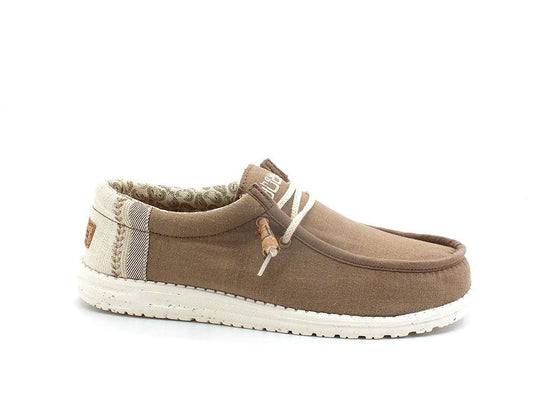 HEY DUDE Wally Linen Scarpa Vela Corda Natural Clay Marrone 110793298 - Sandrini Calzature e Abbigliamento