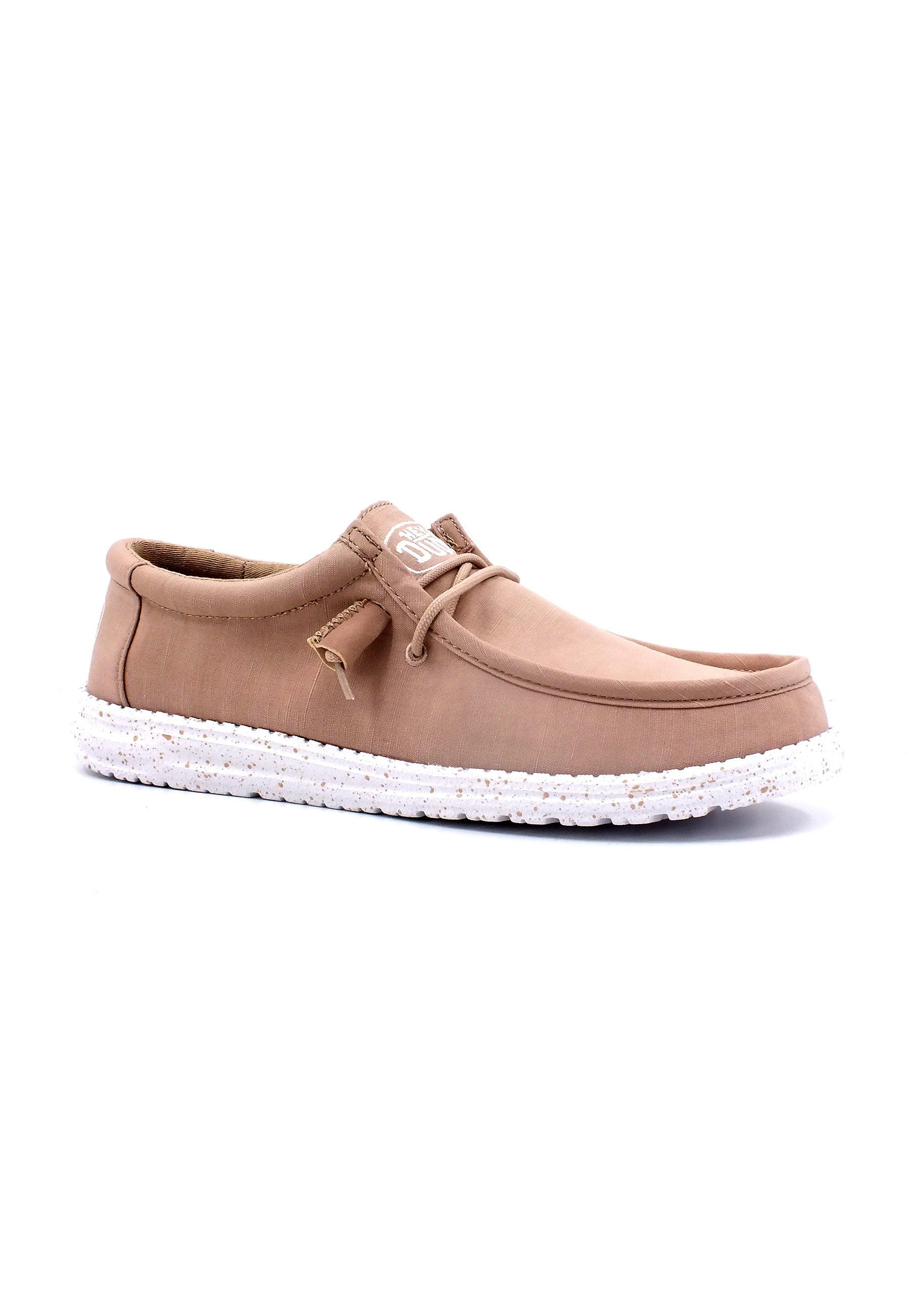 HEY DUDE Wally Slub Sneaker Vela Uomo Rosa Tan 40009-265 - Sandrini Calzature e Abbigliamento