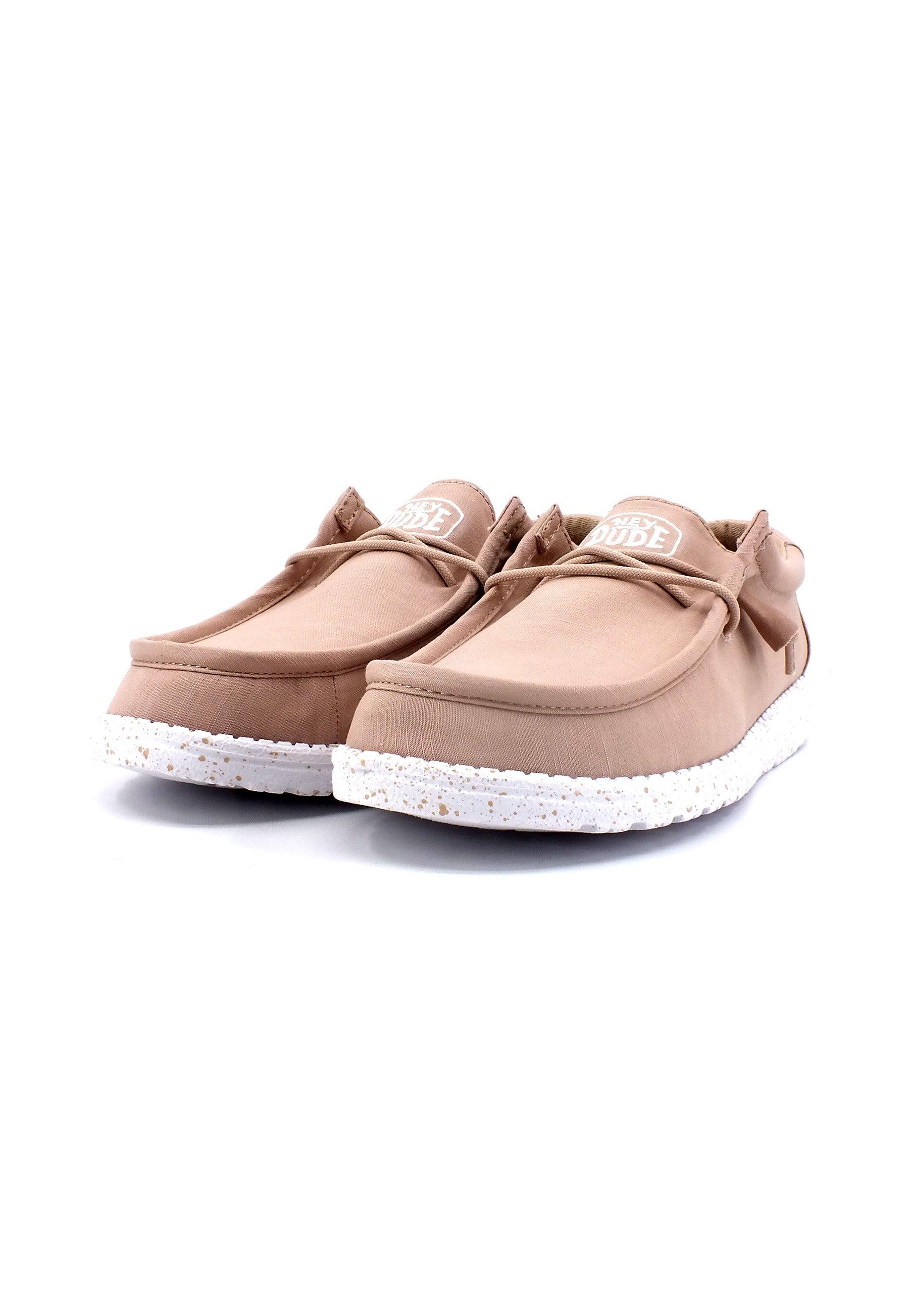 HEY DUDE Wally Slub Sneaker Vela Uomo Rosa Tan 40009-265 - Sandrini Calzature e Abbigliamento