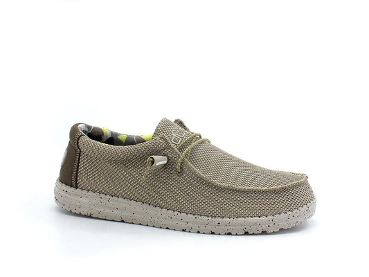 HEY DUDE Wally Sox Scarpa Vela Canva Beige Camel 110351517 - Sandrini Calzature e Abbigliamento