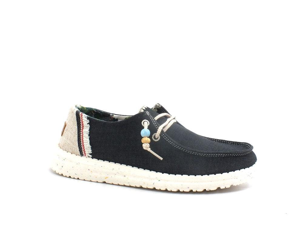 HEY DUDE Wendy Natural Scarpa Vela Lacci Carbon Grigio 122154301 - Sandrini Calzature e Abbigliamento