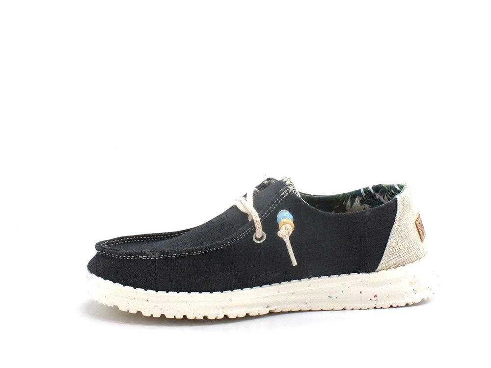 HEY DUDE Wendy Natural Scarpa Vela Lacci Carbon Grigio 122154301 - Sandrini Calzature e Abbigliamento