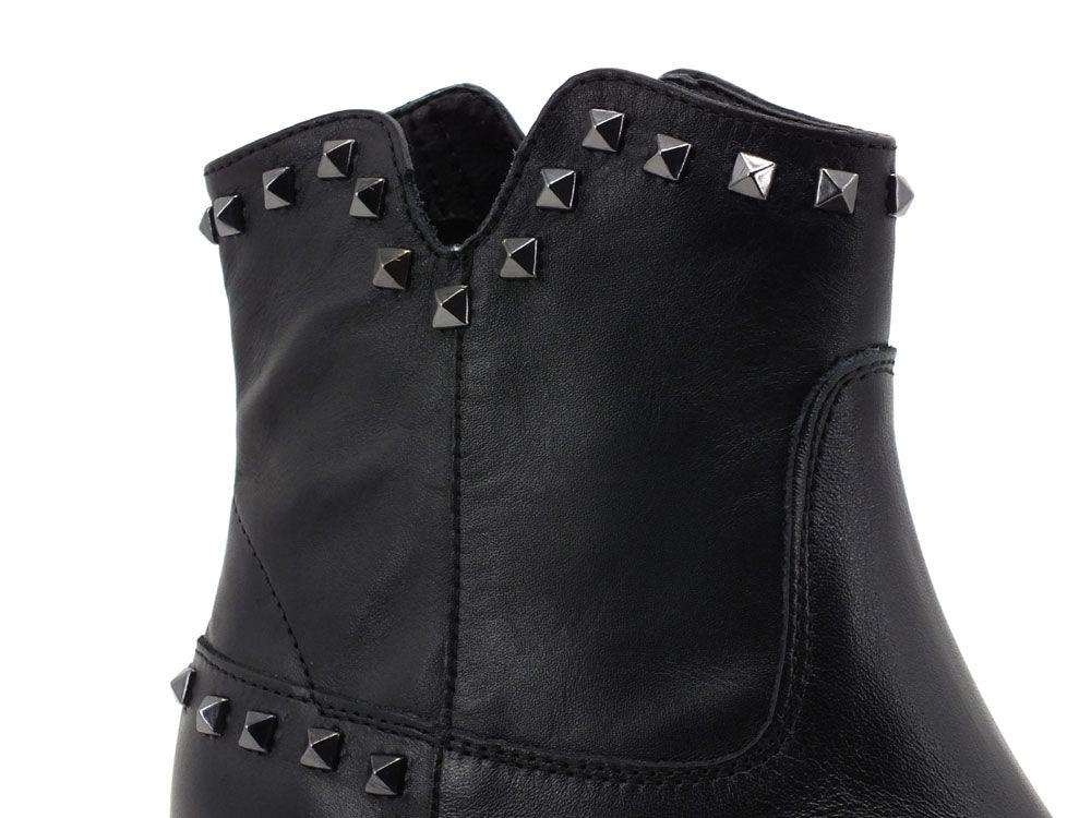 JIUDIT Stivaletto Zeppa Interna Borchie Nero I3323 - Sandrini Calzature e Abbigliamento