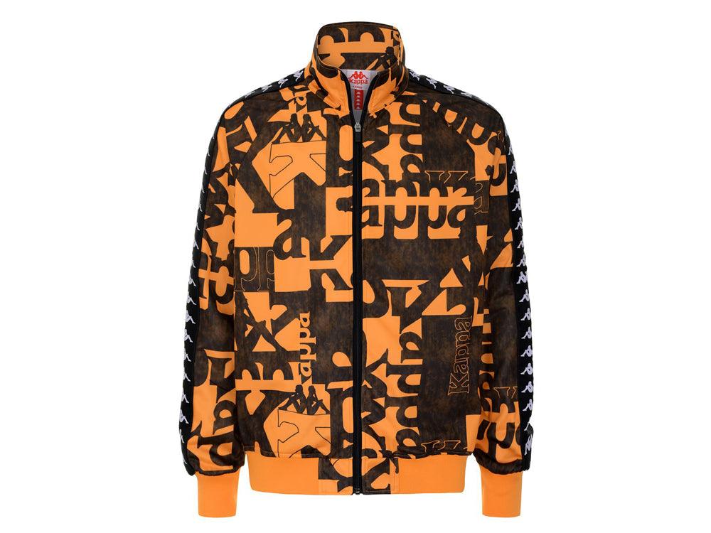 KAPPA 222 Banda Anniston 4 Graphik Felpa Zip Orange Black 311BGLWALF - Sandrini Calzature e Abbigliamento
