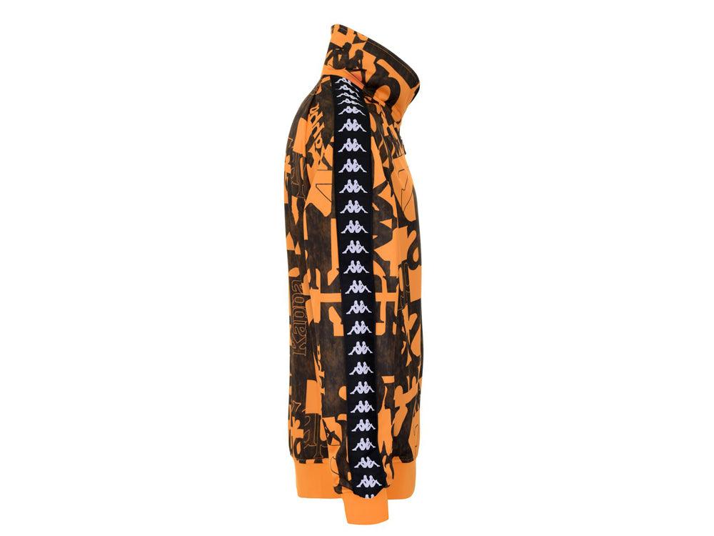 KAPPA 222 Banda Anniston 4 Graphik Felpa Zip Orange Black 311BGLWALF - Sandrini Calzature e Abbigliamento
