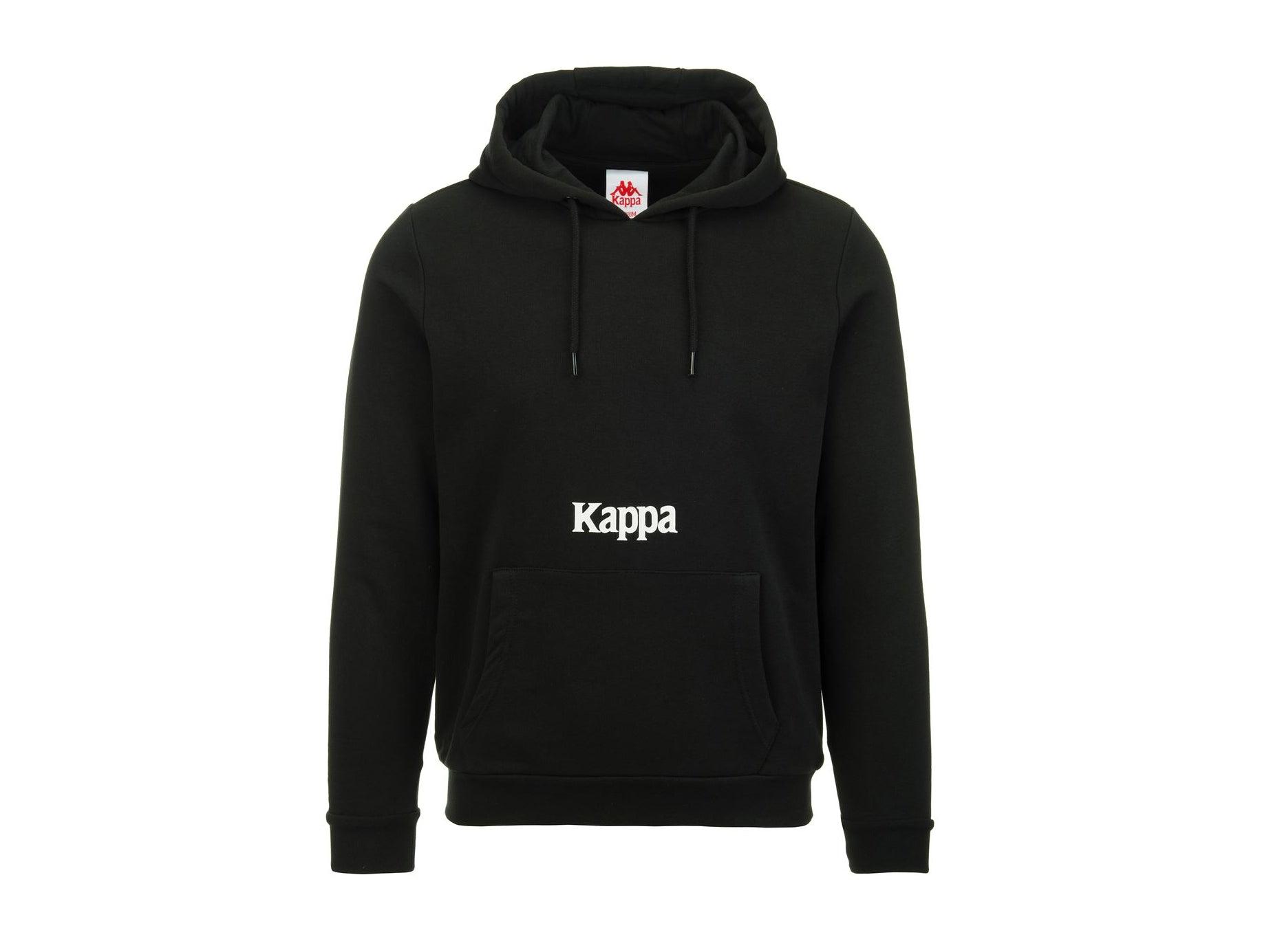 KAPPA Authentic Fin Unisex Felpa Cappuccio Black White 34111CWA33 - Sandrini Calzature e Abbigliamento