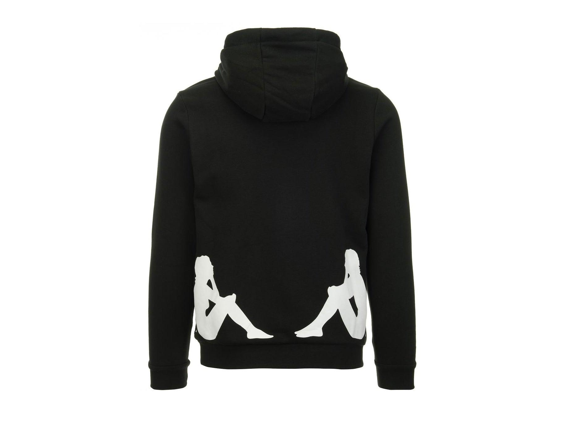 KAPPA Authentic Fin Unisex Felpa Cappuccio Black White 34111CWA33 - Sandrini Calzature e Abbigliamento