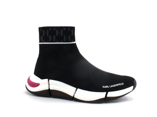 KARL LAGERFELD Quadra Ankle Knit Tex Sneaker Calzino Black KL63240 - Sandrini Calzature e Abbigliamento