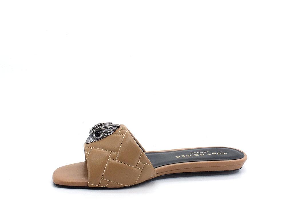 KURT GEIGER Kensington Flat Sandal Ciabatta Fascia Strass Brown Camel 8496148109 - Sandrini Calzature e Abbigliamento