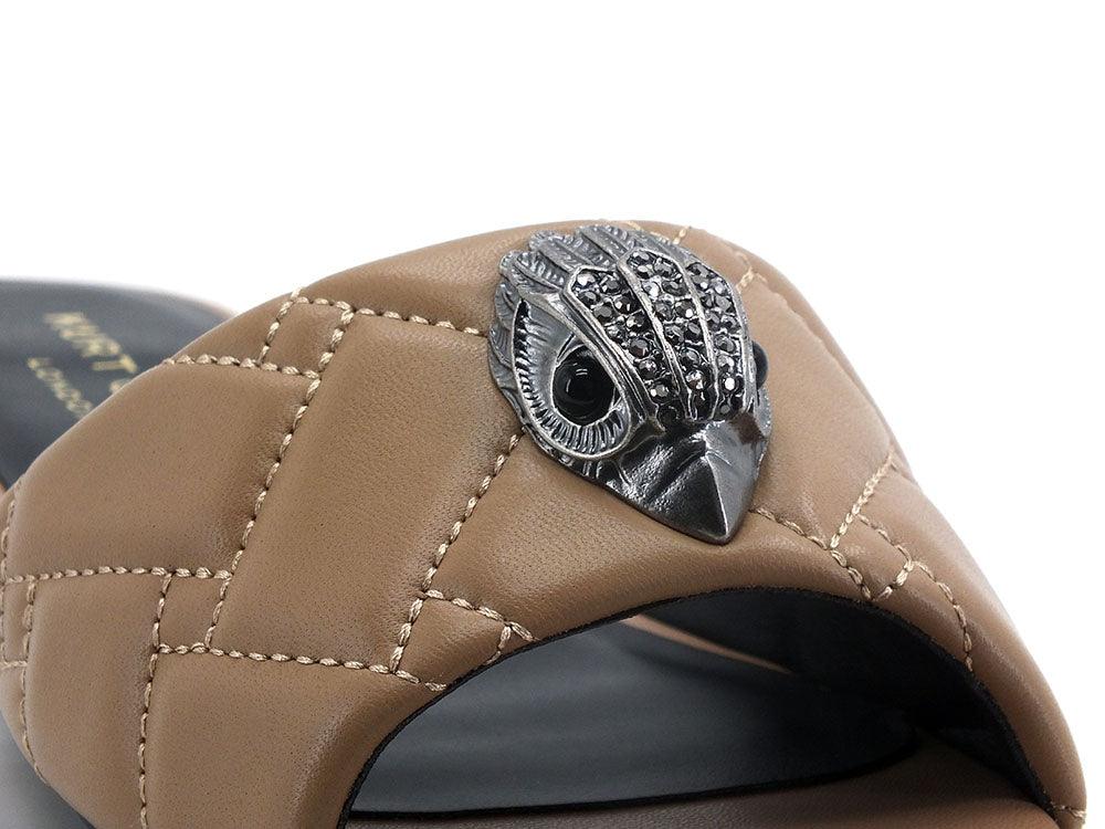 KURT GEIGER Kensington Flat Sandal Ciabatta Fascia Strass Brown Camel 8496148109 - Sandrini Calzature e Abbigliamento