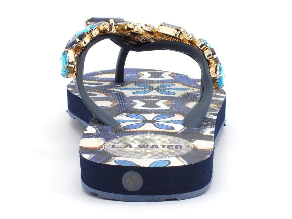 L.A. WATER Majolica Infradito Blue Multi 02122B - Sandrini Calzature e Abbigliamento