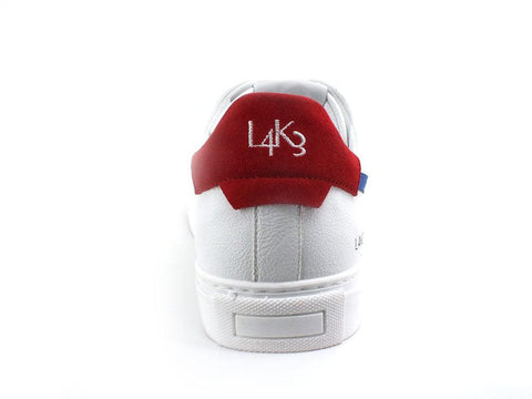 L4K3 College 4 Sneaker Pelle Tricolor Bianco Blu Rosso F57-COL - Sandrini Calzature e Abbigliamento