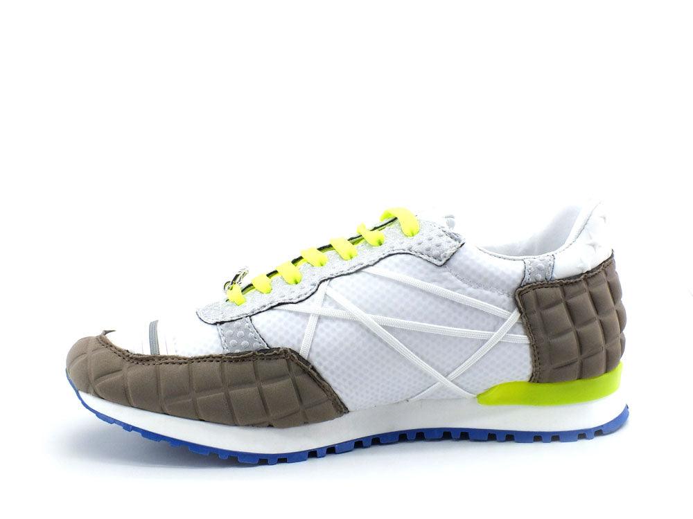 L4K3 Mr. Big Old School Sneaker Running Bianco Beige Giallo F06-OLD - Sandrini Calzature e Abbigliamento