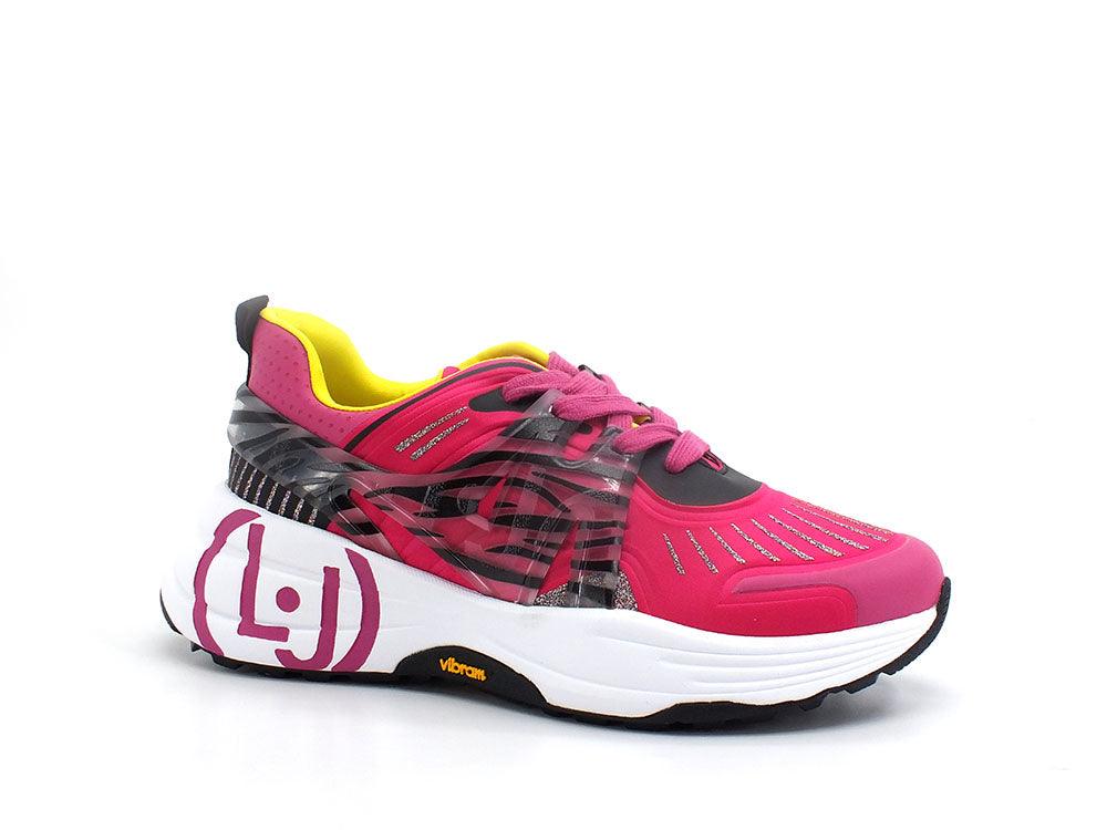 LIU JO 12:12 Sneaker Spreading Lycra White Fuxia BA2141EX018 - Sandrini Calzature e Abbigliamento