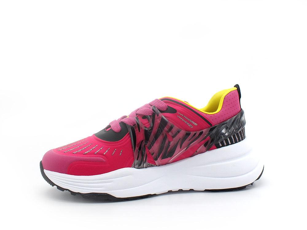 LIU JO 12:12 Sneaker Spreading Lycra White Fuxia BA2141EX018 - Sandrini Calzature e Abbigliamento