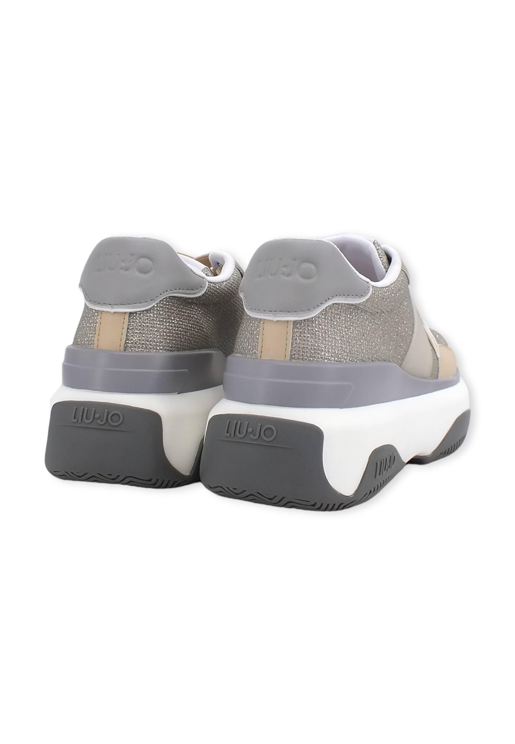 LIU JO June 02 Sneaker Donna Glitter Beige Nude BF2141TX179 - Sandrini Calzature e Abbigliamento