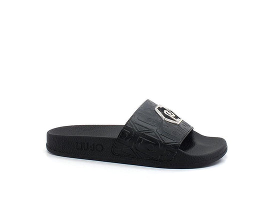 LIU JO Kos 01 Ciabatta Slipper Spreading Logo Black BA2173EX098 - Sandrini Calzature e Abbigliamento