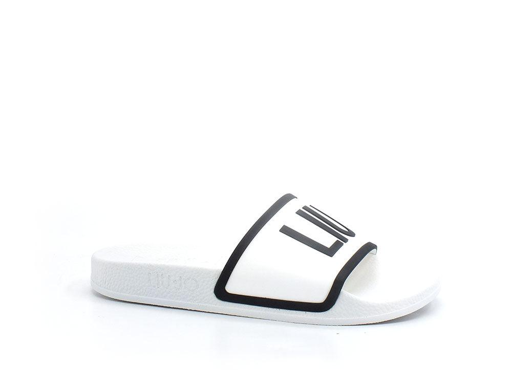 LIU JO Kos 2 Ciabatta Slipper Rubber White Black BA2169EX102 - Sandrini Calzature e Abbigliamento