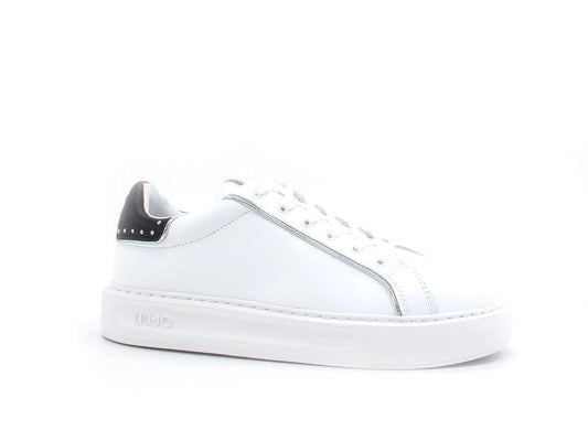 LIU JO Kylie 07 Sneaker Calf Retro White Black BA2069P0102 - Sandrini Calzature e Abbigliamento