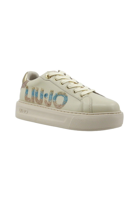 LIU JO Kylie 22 Sneaker Donna Ivory Gold BA4071PX479 - Sandrini Calzature e Abbigliamento