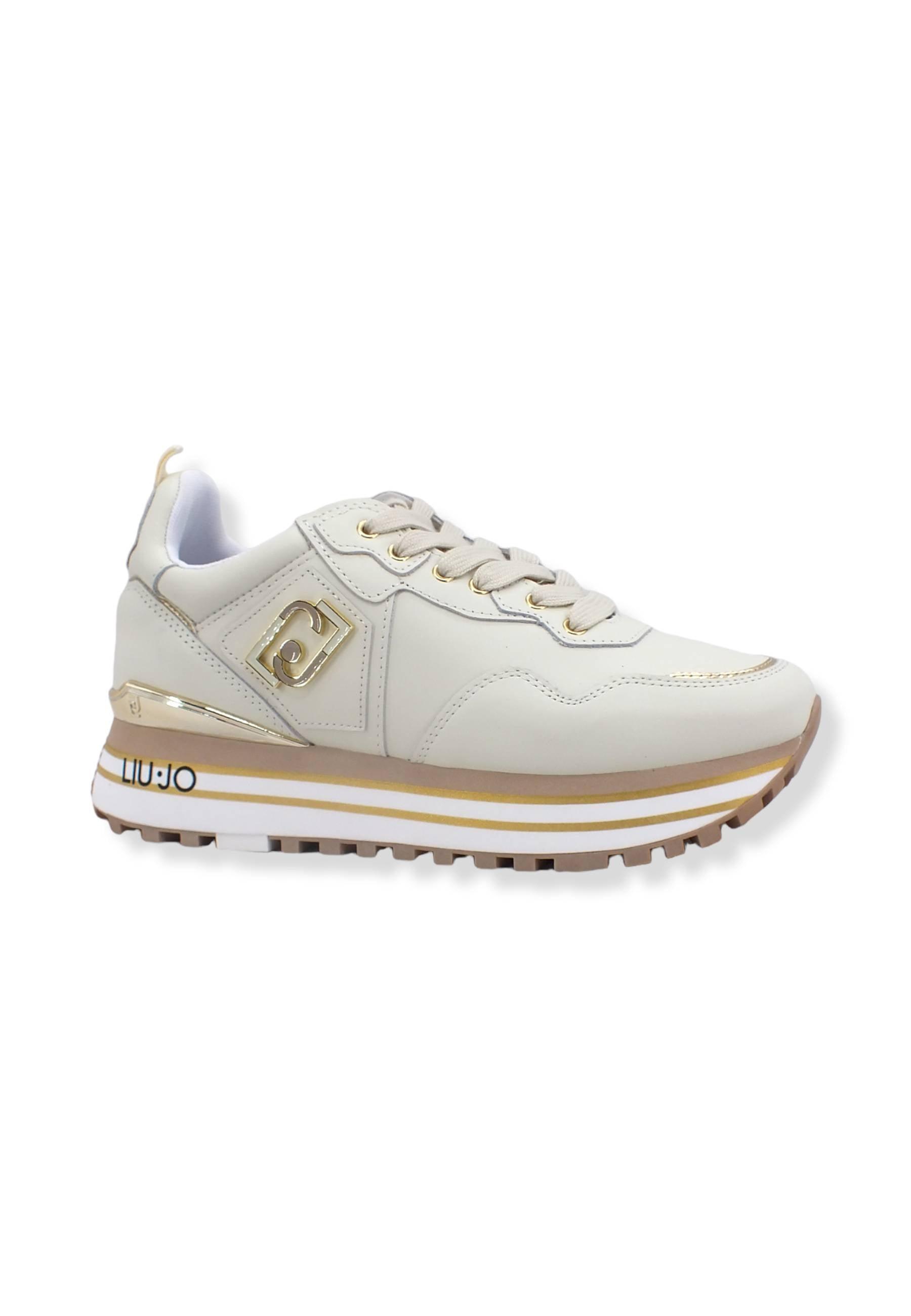 LIU JO Maxi Wonder 01 Platform Sneaker Donna Beige Conchiglia BF2095P0102 - Sandrini Calzature e Abbigliamento