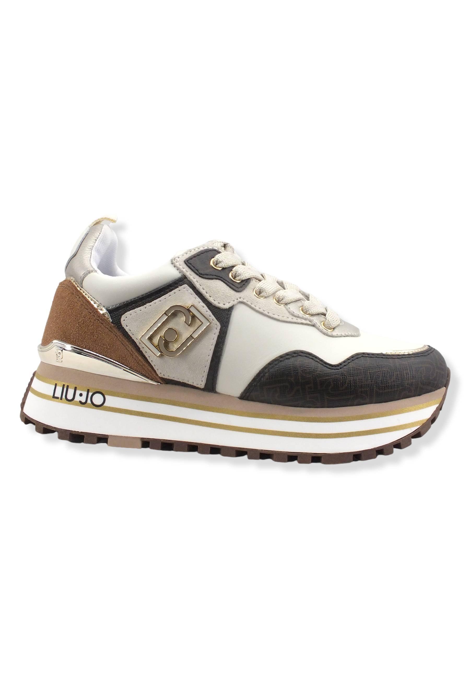 LIU JO Maxi Wonder 01 Sneaker Donna Beige Conchiglia BF2095PX141 - Sandrini Calzature e Abbigliamento