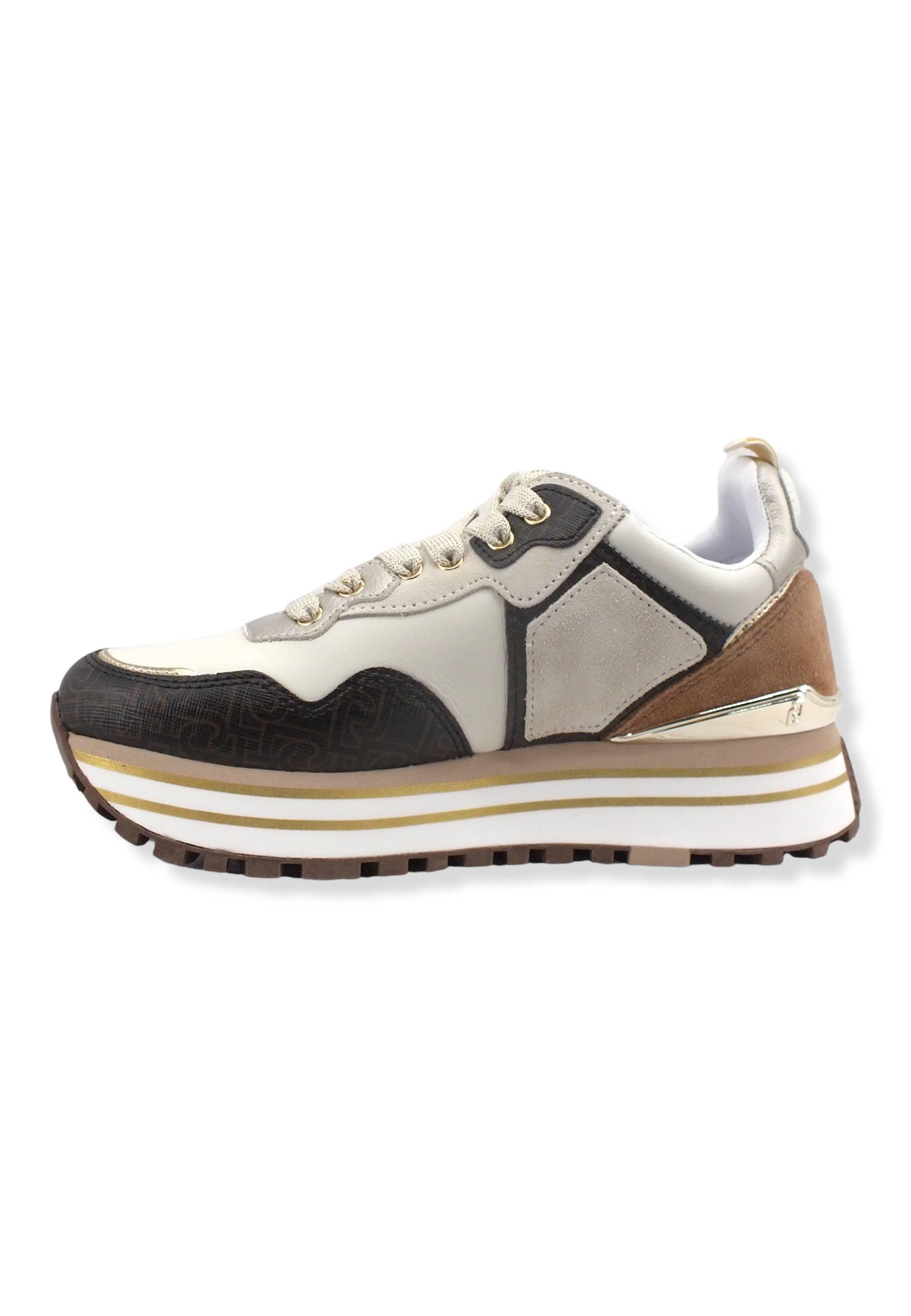 LIU JO Maxi Wonder 01 Sneaker Donna Beige Conchiglia BF2095PX141 - Sandrini Calzature e Abbigliamento