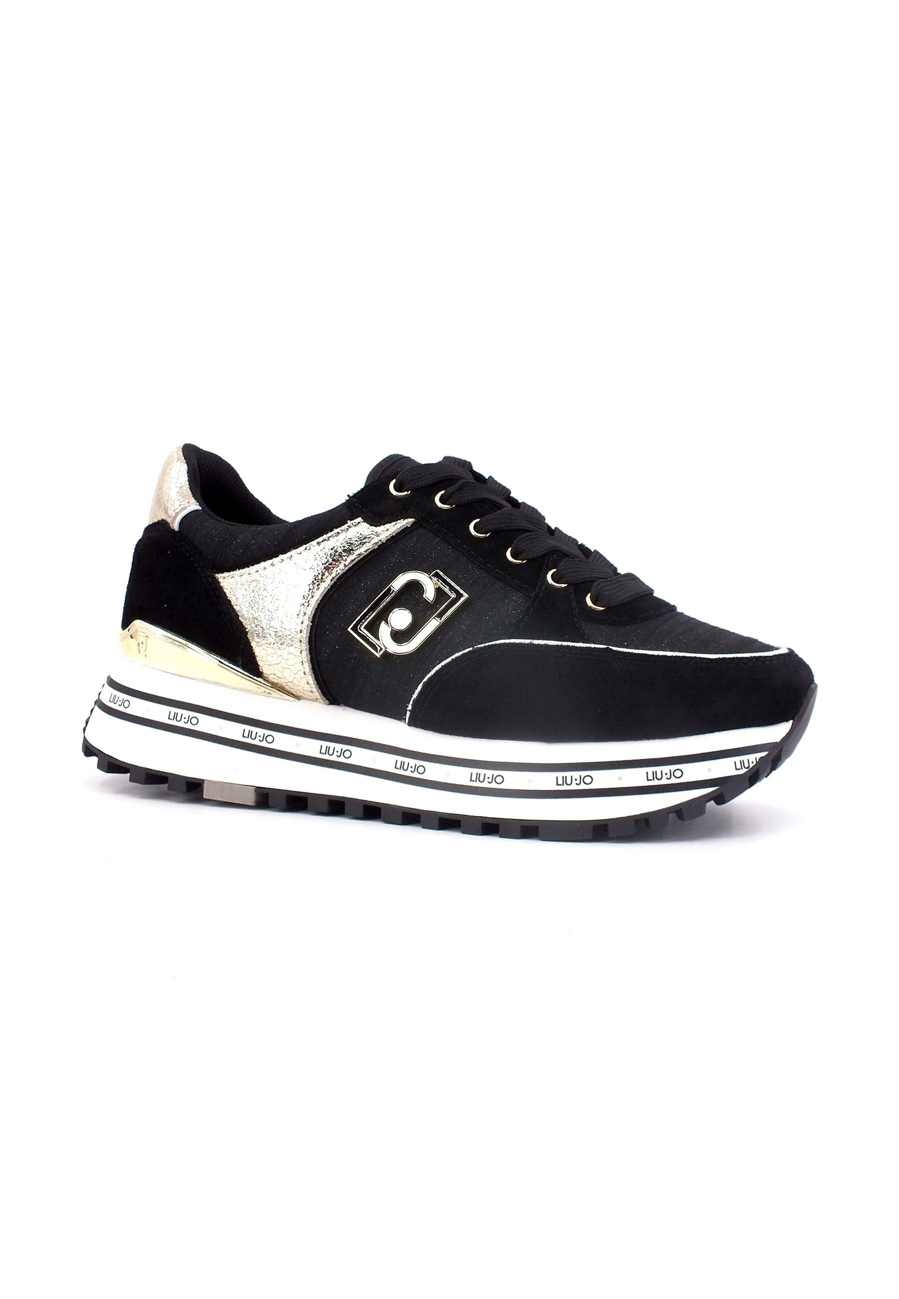 LIU JO Maxi Wonder 20 Sneaker Donna Black Gold BF3009PX388 - Sandrini Calzature e Abbigliamento