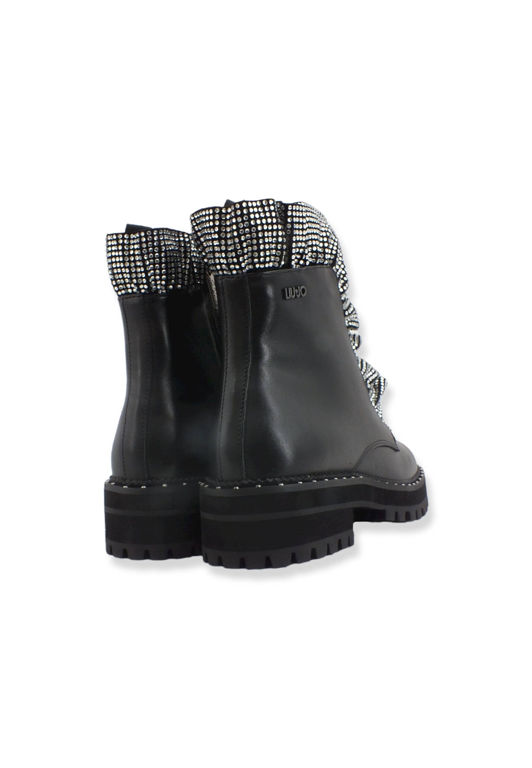 LIU JO Pink 148 Strass Anfibio Donna Black SF2041P0102 - Sandrini Calzature e Abbigliamento
